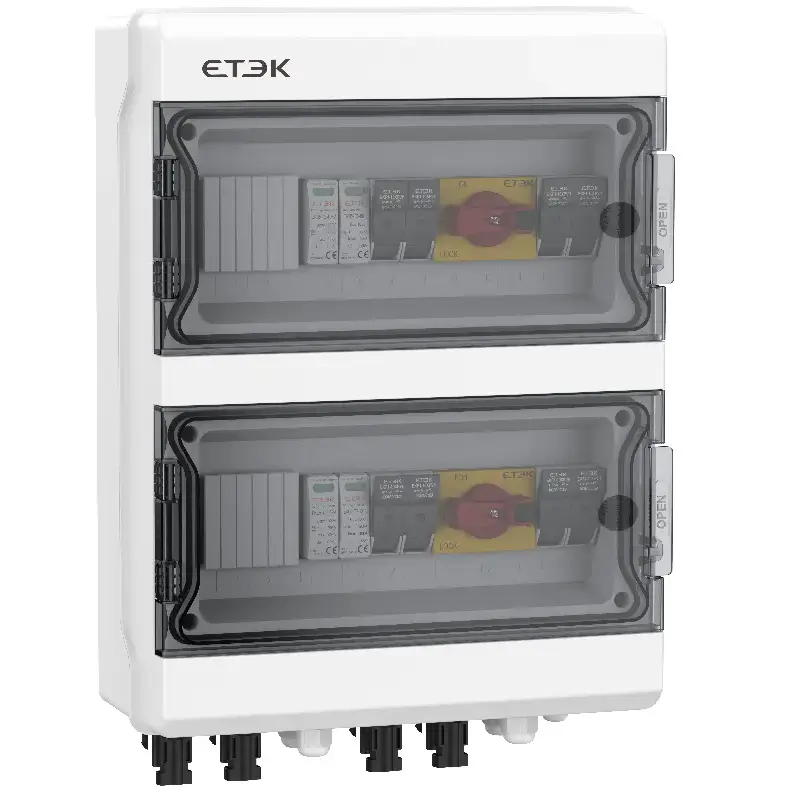 1000V PV solar combiner box (4 in 2 out) for rooftop PV string protection
