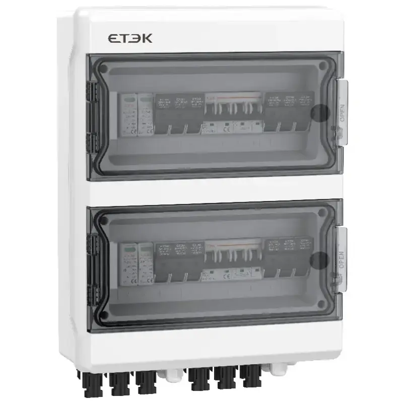 1000V PV Combiner Box | 6 In 2 Out With DC Fuse+SPD+MCB