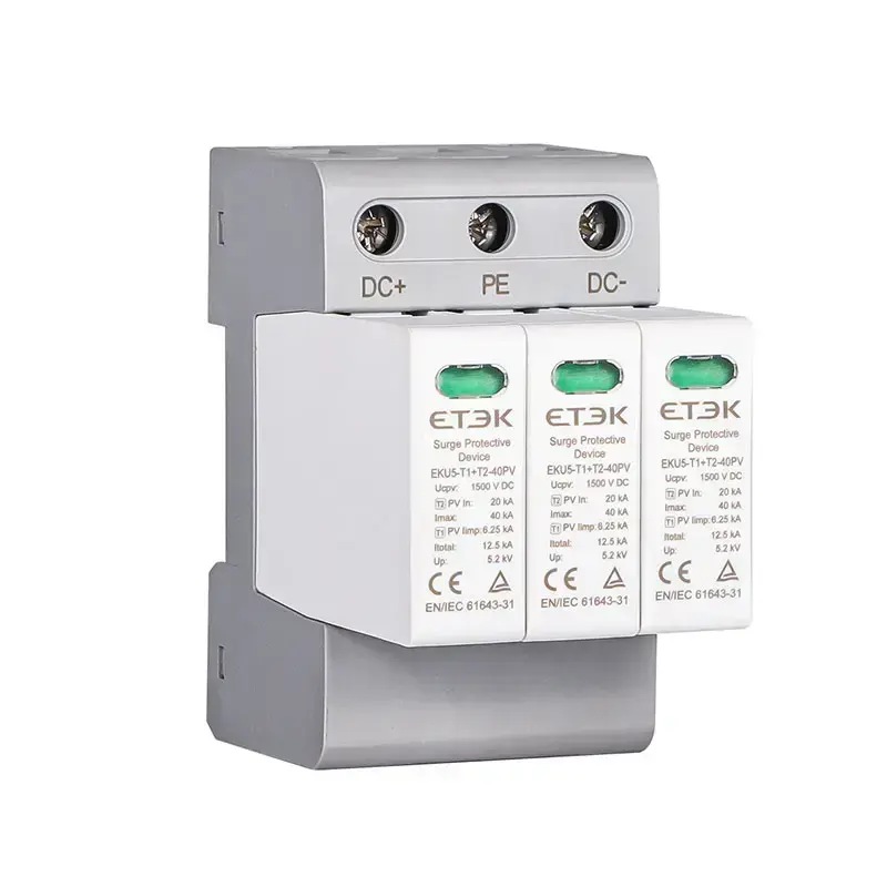 1500VDC Solar Surge Protector | 40kA Type 1+2 DC SPD for PV Systems