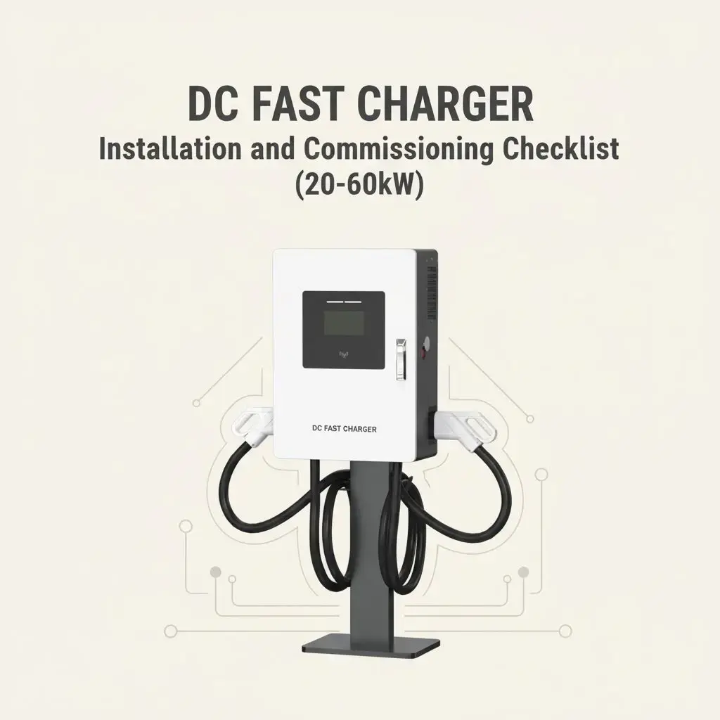DC fast charger installation and commissioning checklist cover (20&ndash;60kW compact DC chargers)