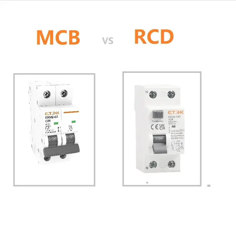 What is the difference between MCB and RCD?