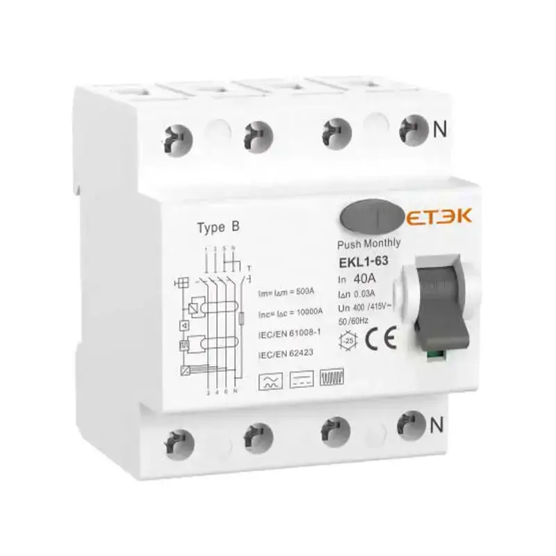EKL1-63B Type B RCD | 10kA Residual Current Protection
