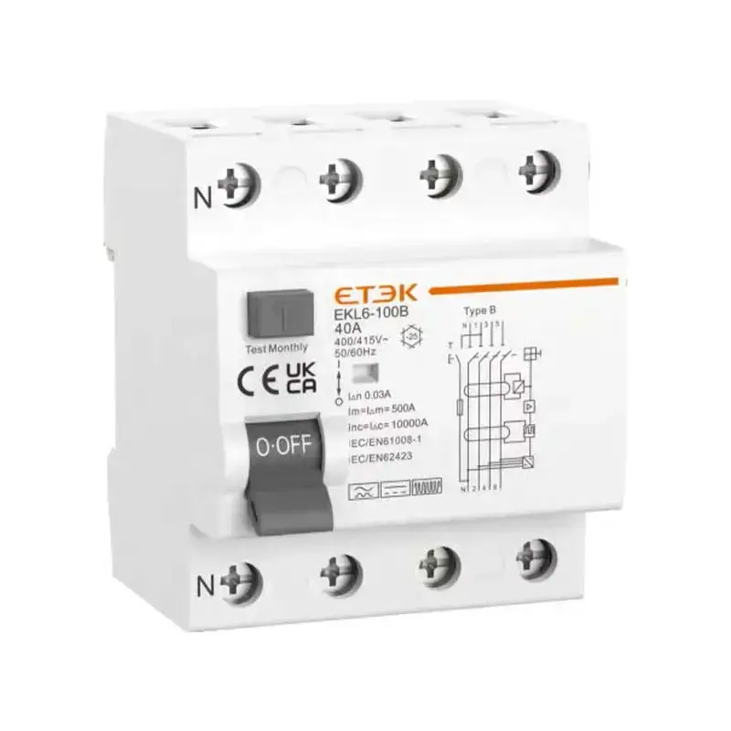 EKL6-100B Type B RCCB | 10kA Residual Current Device