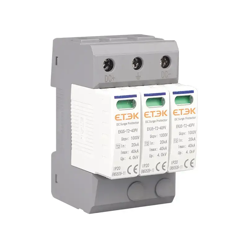 EKU5-T2- 40PV Class 2 1500V DC DPS DPS para CC Protetor contra Raios para Energia Solar